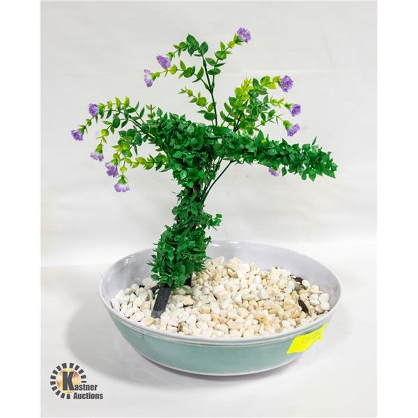 FAUX FLOWER DECOR IN OPEN FACED POT