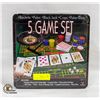 Image 1 : NEW SEALED 5 GAMES SET ROULETTE, POKER,