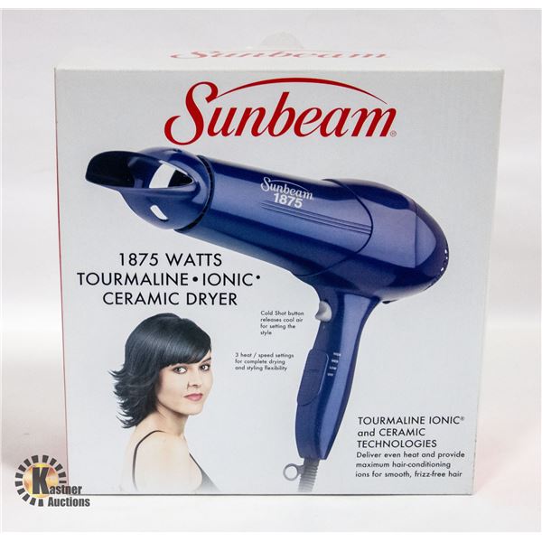 NEW SEALED SUNBEAM DRYER 1875 WATTS TOURMALINE