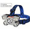 Image 1 : RECHARGEABLE 5 LED HEADLAMP: 4 MODES, WATERPROOF