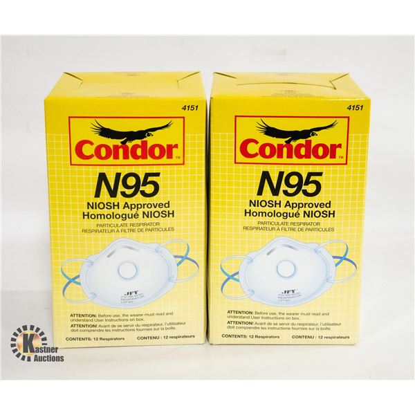 2 PACKS OF CONDOR N95 DUST MASKS 12PCS PER PACK