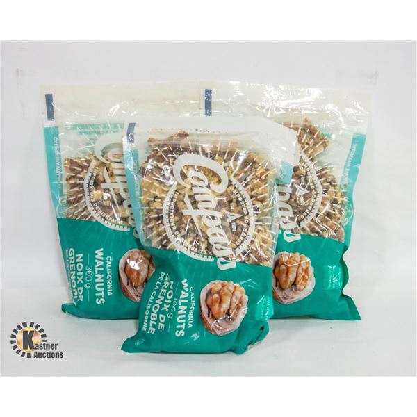 3 CALIFORNIA WALNUT PACKS 300 GRAM BAGS BB 6/24