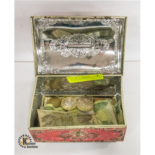 ESTATE OLD PAPER MONEY, COINS & TOKENS IN METAL