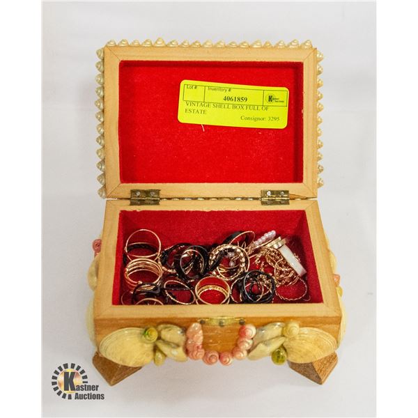VINTAGE SHELL BOX FULL OF ESTATE