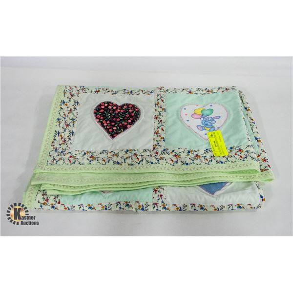 VINTAGE HANDMADE PATCHWORK QUILT-ESTATE