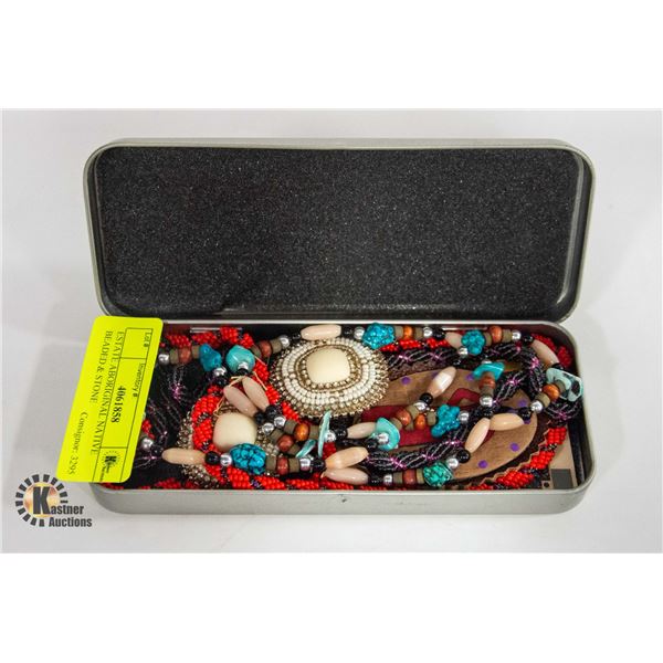 ESTATE ABORIGINAL NATIVE BEADED & STONE
