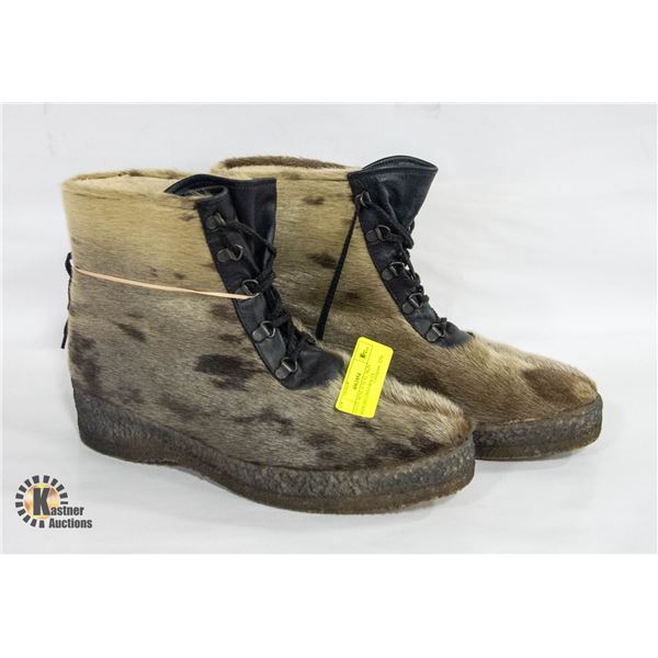 ESTATE MENS 10 SEAL SKIN SHERLING LINED BOOTS