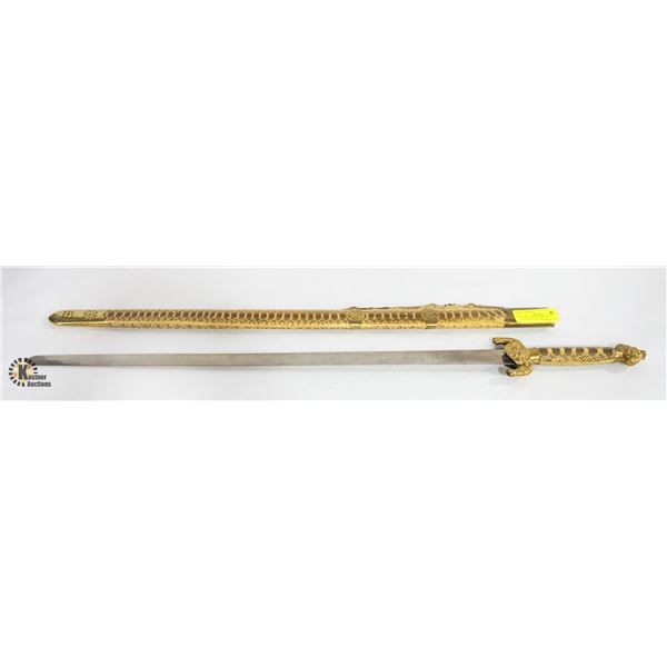 ESTATE SNAKESKIN/BRASS 3FT VINTAGE SWORD-ESTATE