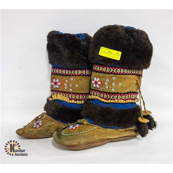 ESTATE MENS SIZE 10 MOOSE HIDE MUKLUKS VINTAGE