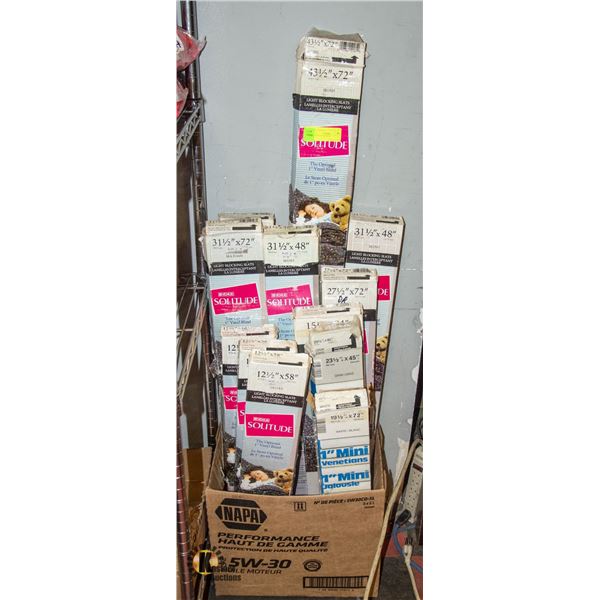 BOX OF VINYL BLINDS