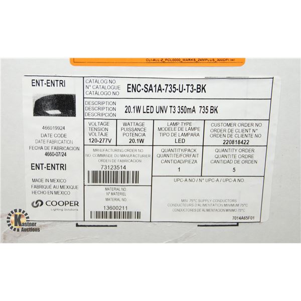 NEW COOPER 20.1W LED UNV T3 350MA 735BK 120-277V