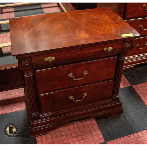 PAIR OF SOLID WOOD 3 DRAWER NIGHTSTAND