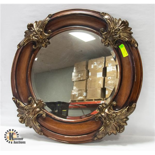 ROUND FRAMED MIRROR 33"