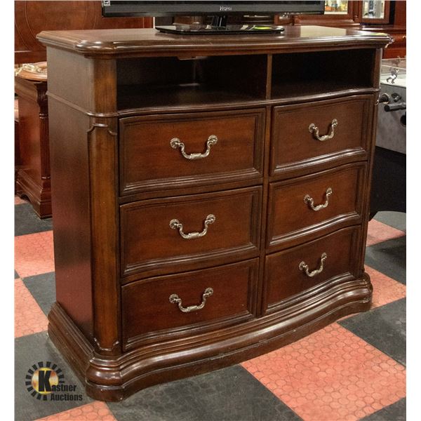 TWO TONED SOLID WOOD 6 DRAWER DRESSER