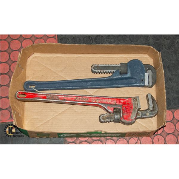 2X PIPE WRENCHES 9” & 8”