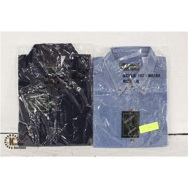 NEW MEN'S SHIRTS 1 DENIM 1 NAVY SIZE M