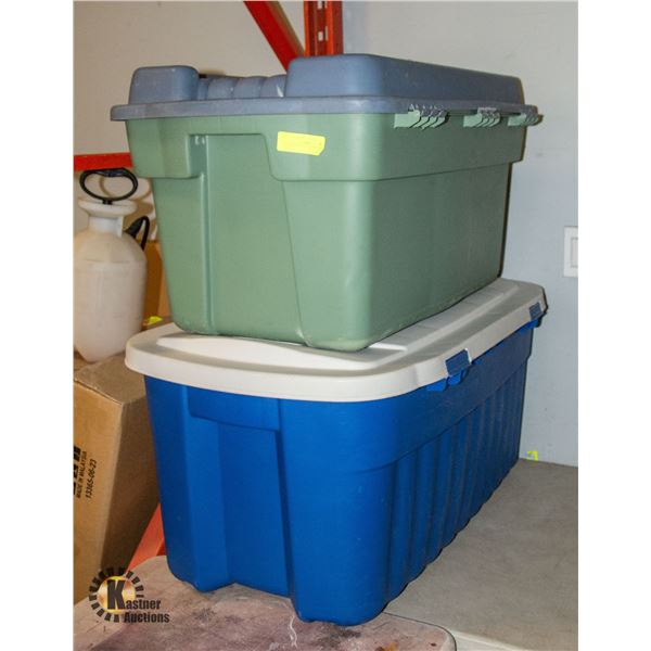 2X LARGE TOTES W. 2 LIDS, 190-L & 150-L
