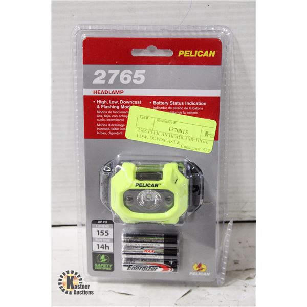 2765 PELICAN HEADLAMP HIGH, LOW, DOWNCAST &