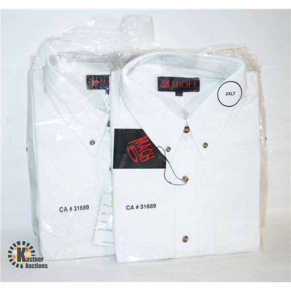 NEW MEN'S SHIRTS 2 WHITE SIZE 2 XL-TALL