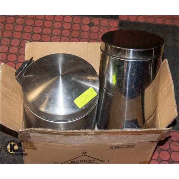 2X STEEL GARBAGE CANS, SZ 10”-HIGH X 7”