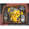 BOX OF DEWALT DRILLS & JIGSAW W/ 2 BATTERIES