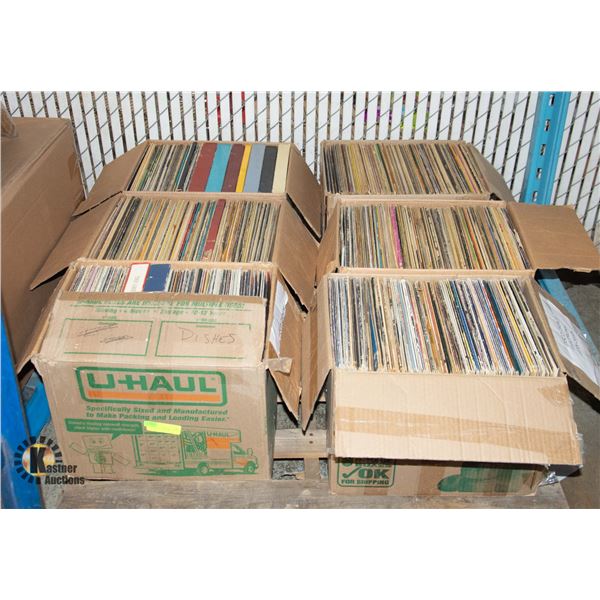 PALLET OF 6 U-HAUL BOXES OF ASSORTED RECORDS