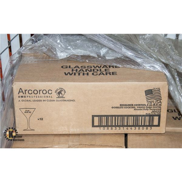 NEW CASE WITH 12 X 3 OZ ARCOROC FULLY TEMPERED-