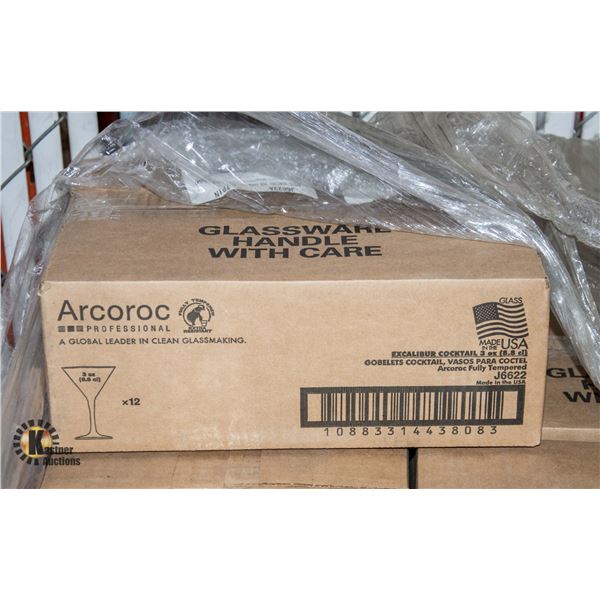 NEW CASE WITH 12 X 3 OZ ARCOROC FULLY TEMPERED-