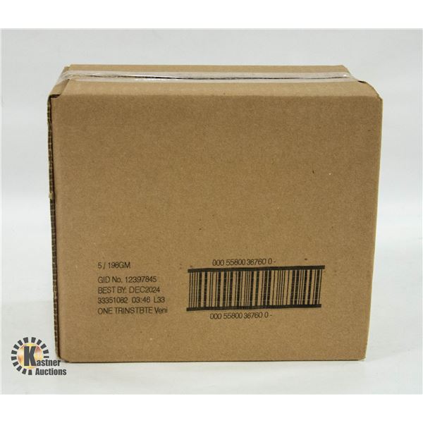 CASE WITH FIVE 198G BAGS OF PURINA ONE BITES WITH