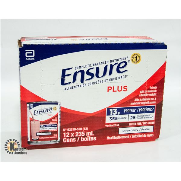 CASE OF ENSURE PLUS STRAWBERRY EXP. BB OCT