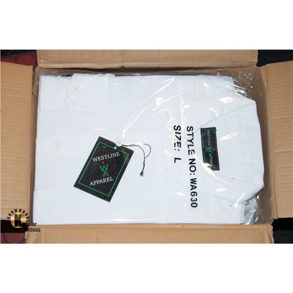 NEW MEN'S SHIRTS CASE OF 9 WHITE SIZE L