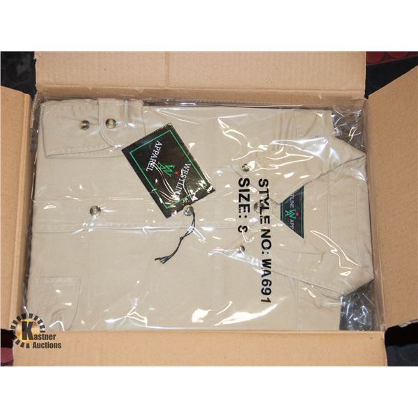 NEW MEN'S SHIRTS CASE OF 9 TAN SIZE S