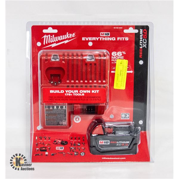 NEW MILWAUKEE M18 VOLT BATTERIE W/ CHARGER 5.0