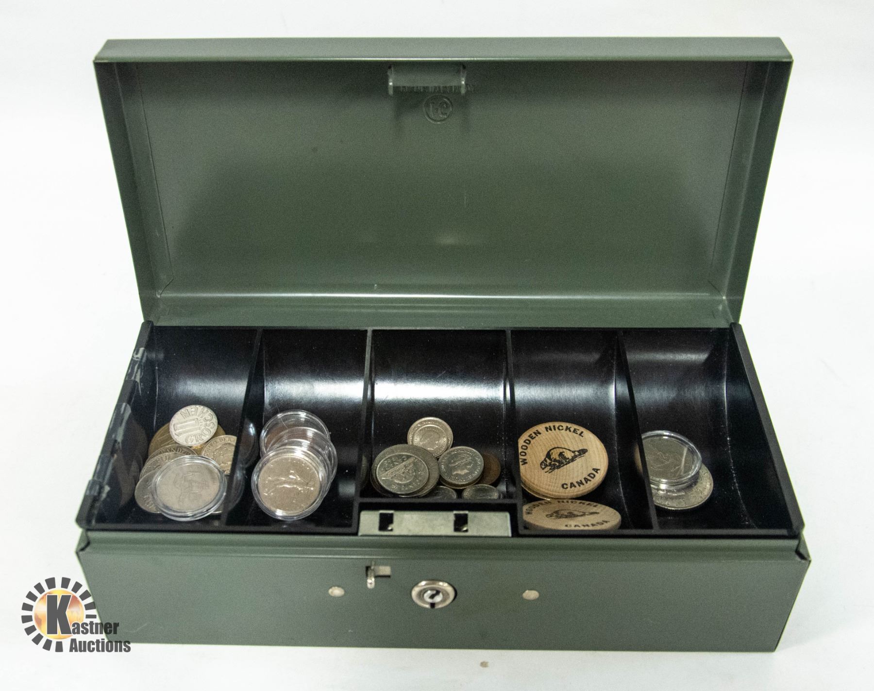 Coin Box Calling ESTATE COIN BOX WITH COINS