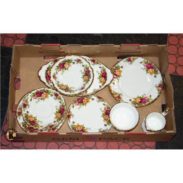 FLAT OF ROYAL ALBERT OLD COUNTRY ROSES BONE CHINA