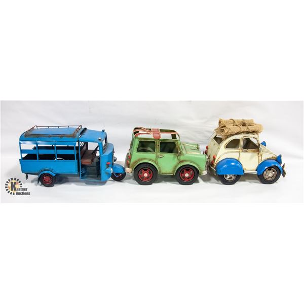 FLAT OF VINTAGE TIN VEHICLES