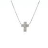 14KT White Gold 0.14 ctw Diamond Cross Necklace