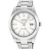 Image 2 : Rolex Men's Stainless Steel White Index Datejust 2 Wristwatch