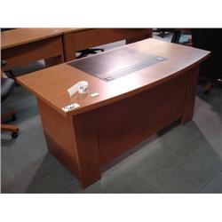 Oak Bowfrong Executive Desk W/inlay