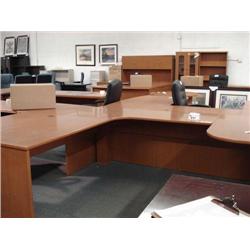 Oak U-Shaped Executive Desk