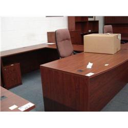 Dark Cherry U-Shaped Bowfrontexecutive Desk