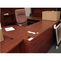 Dark Cherry U-Shaped Executive Desk