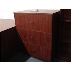 Dark Cherry 3 Drawer Filing Cabinet