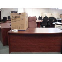 Dark Cherry Bowfront Executive  Desk