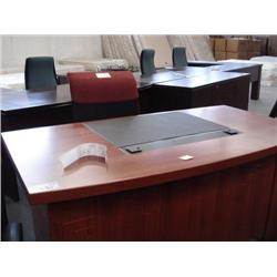 Cherry Bowfront Executive Desk W/inlay