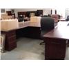 Image 2 : Mahogany U-Shaped Double Ped Executive Desk