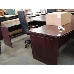 Mahogany U-Shaped Bowfront Executive Desk