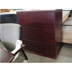 Mahogany 3 Drawer Filing Cabinet