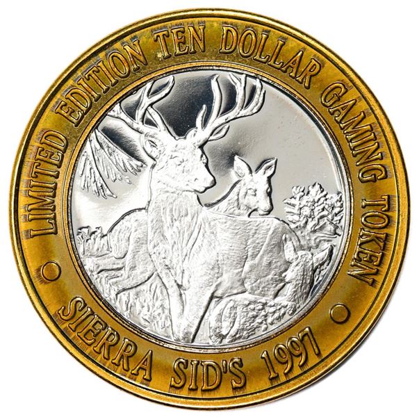 .999 Silver Sierra Sids Sparks, Nevada $10 Casino Limited Edition Gaming Token