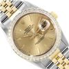 Image 1 : Rolex Mens Two Tone Champagne Index Diamond Datejust Wristwatch With Rolex Box